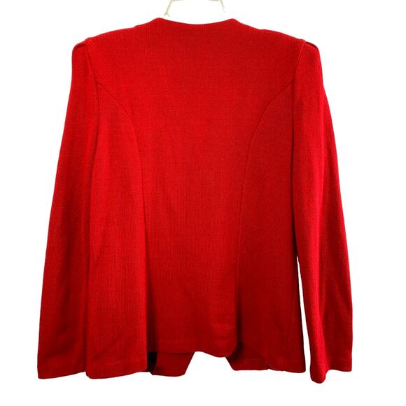 Vtg 90's Matthew & David Sweater Womens‎ Sz 16 Red Collared Grandma Cottagecore - Picture 2 of 8